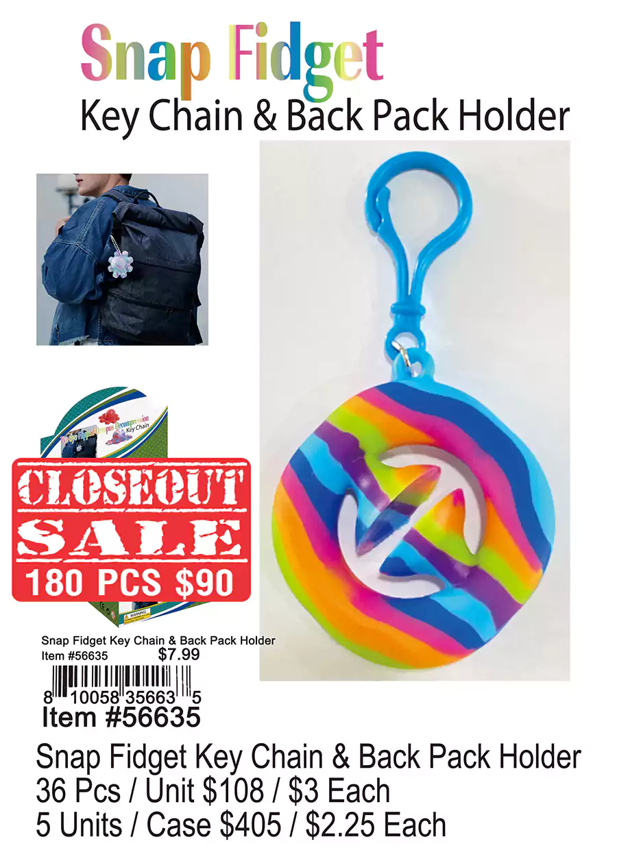 Snap Fidget Keychain and Backpack Holder (CL)